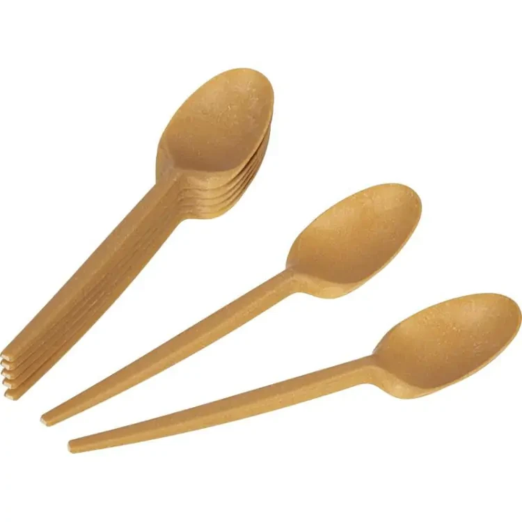Lingură biodegradabilă din WPC, 50 de bucăți