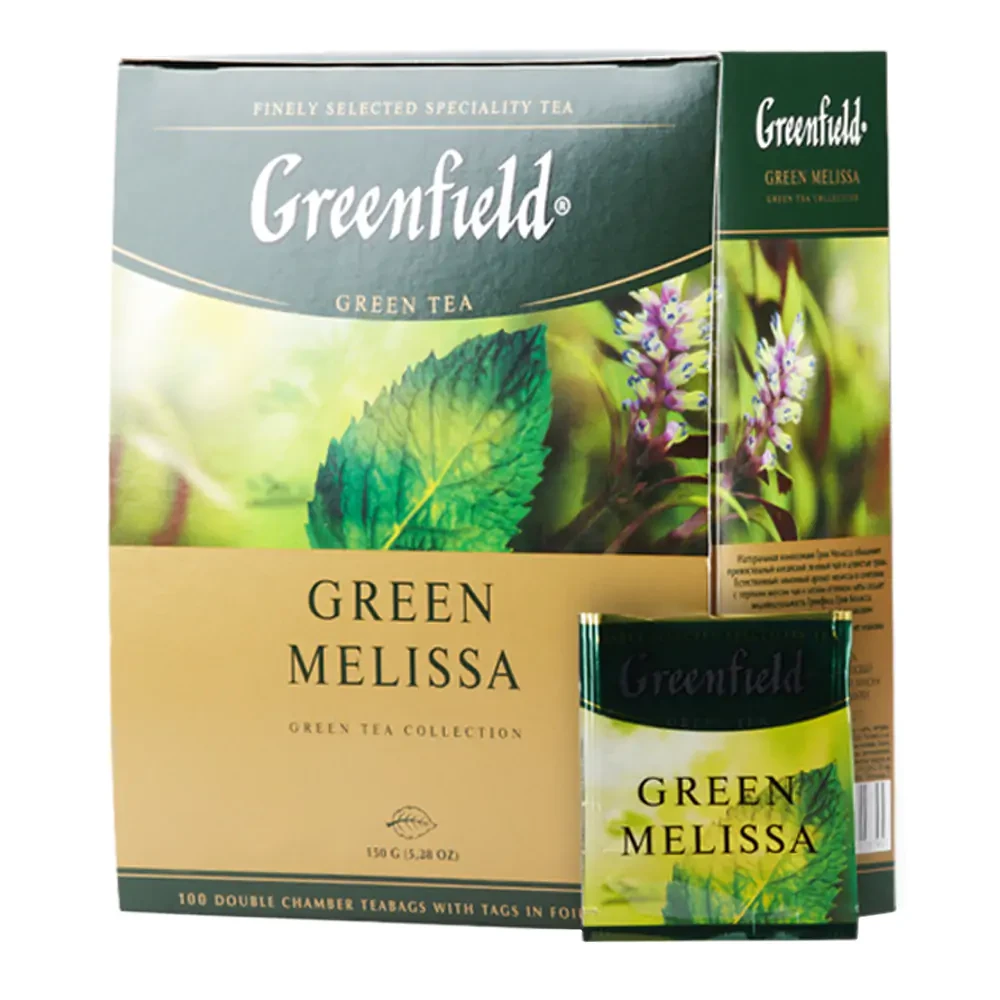 Ceai Greenfield Green Melissa, 100 plicuri