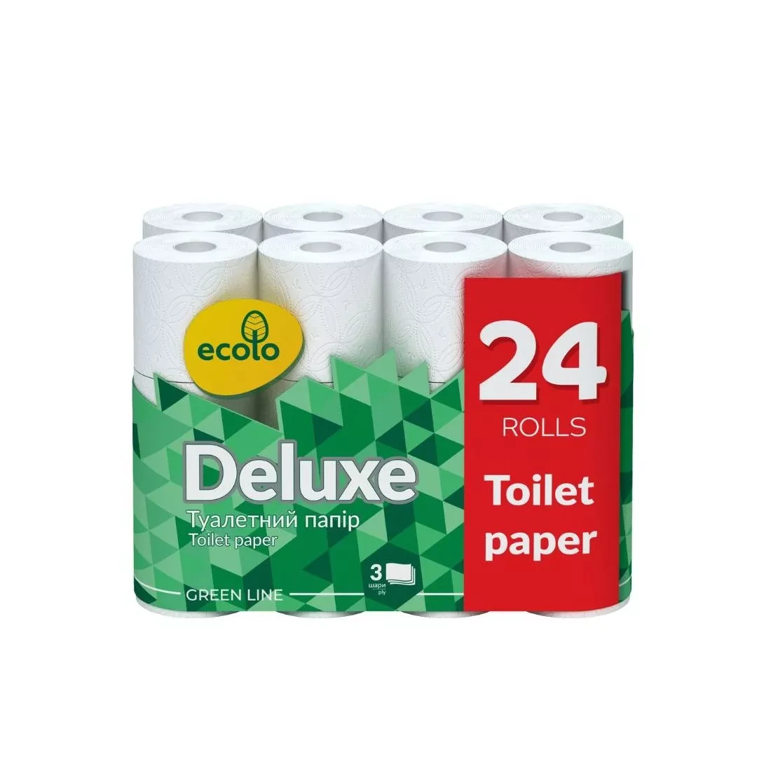 Hârtie igienică Ecolo Deluxe, 24 role