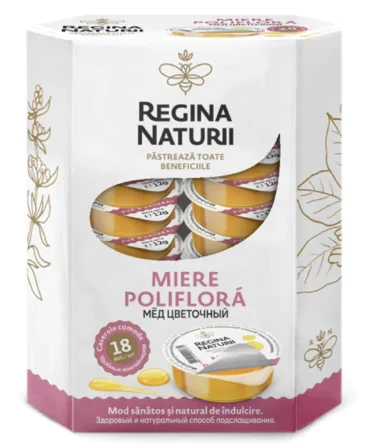 Miere Regina Naturii Floral, porționată 18 bucăți x 20 g