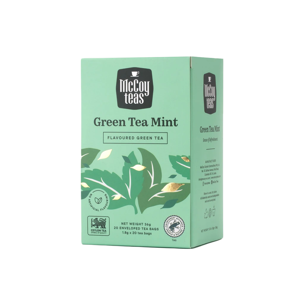 Ceai McCoy Green Tea Mint, 20 pachețele