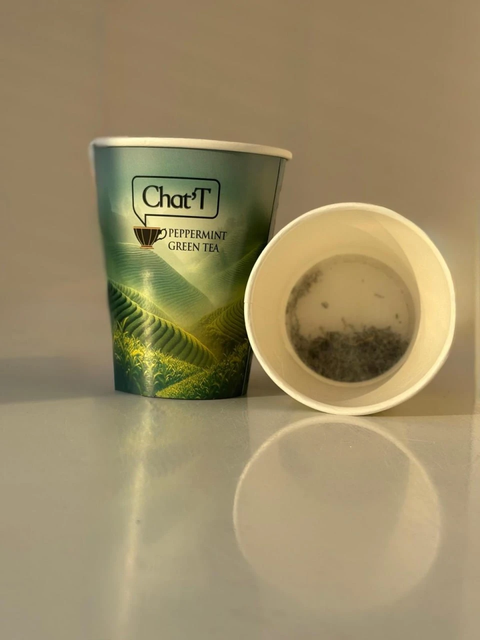Ceai ChatT Peppermint (verde), ambalat la pahar de 400 ml (16 buc)