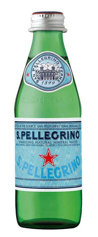 S.Pellegrino carbogazoasă 0.25 l, sticlă - apă minerală carbogazasă premium