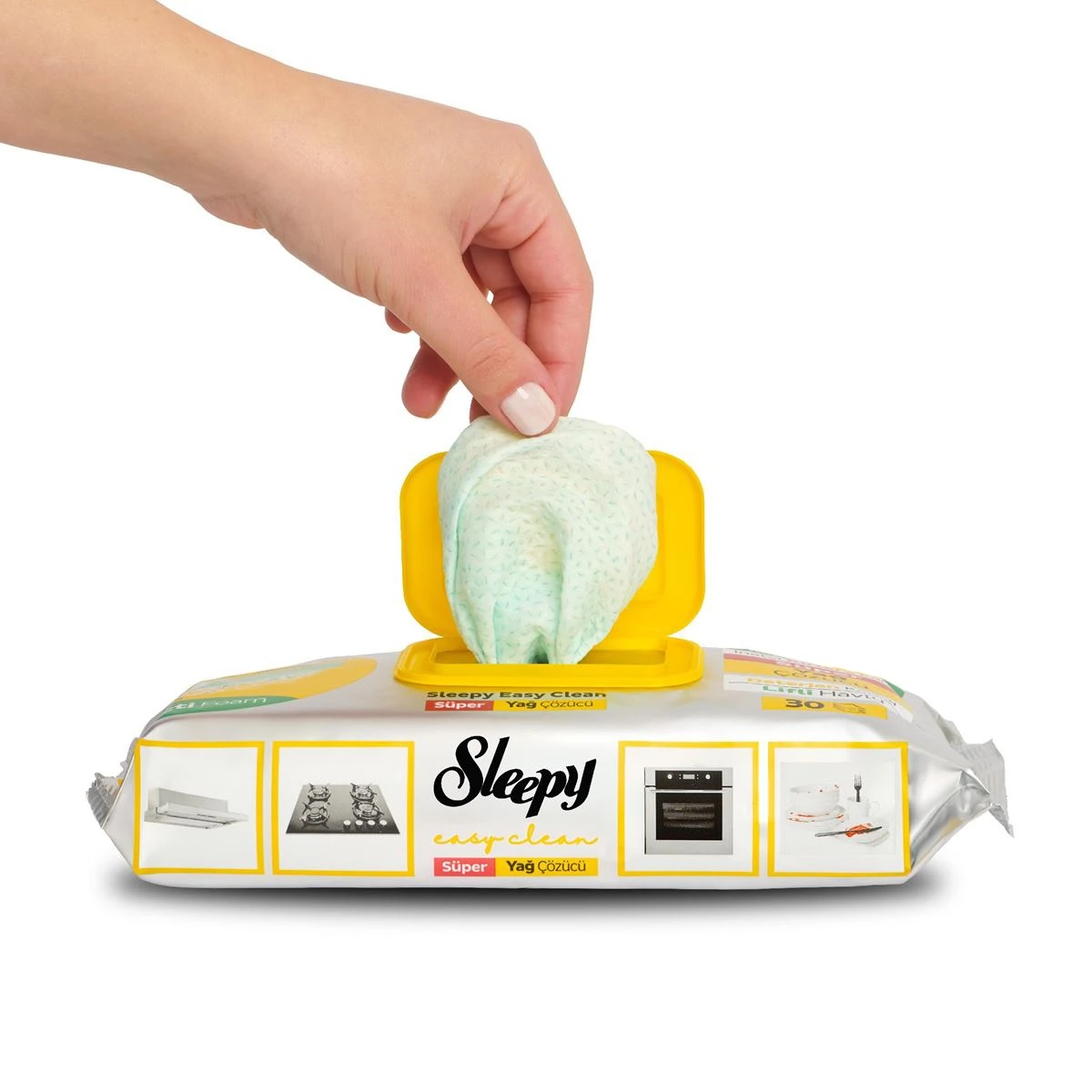 Prosoape umede/suprafețe bucătărie Sleepy Eazy Clean 30 buc cu spumă activă