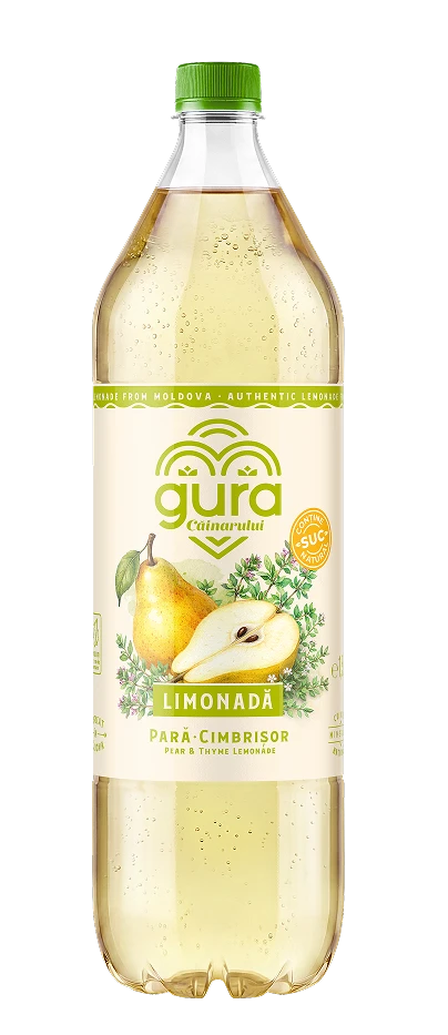 Gura Căinarului Limonadă Pară și Cimbrișor 1.5 l 12 buc