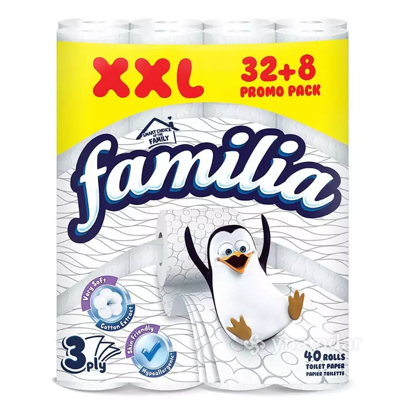 Hârtie igienică Familia 3 straturi 32+8 role